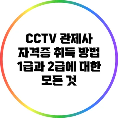 CCTV 관제사 자격증 취득 방법: 1급과 2급에 대한 모든 것