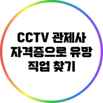 CCTV 관제사 자격증으로 유망 직업 찾기