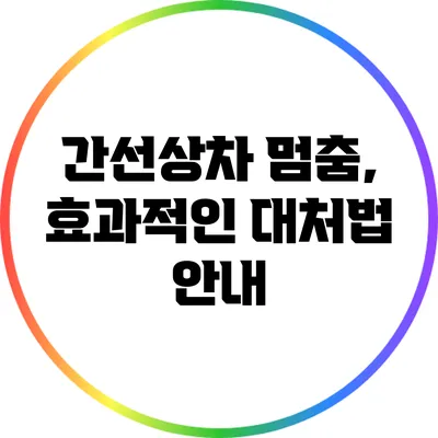 간선상차 멈춤, 효과적인 대처법 안내
