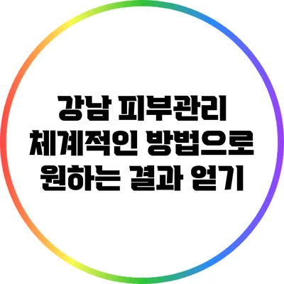 강남 피부관리: 체계적인 방법으로 원하는 결과 얻기