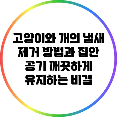 고양이와 개의 냄새 제거 방법과 집안 공기 깨끗하게 유지하는 비결