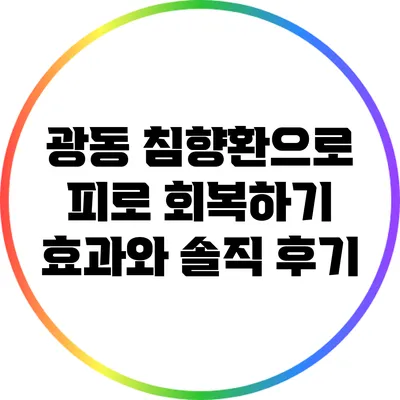 광동 침향환으로 피로 회복하기: 효과와 솔직 후기