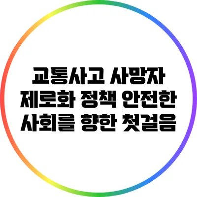 교통사고 사망자 제로화 정책: 안전한 사회를 향한 첫걸음
