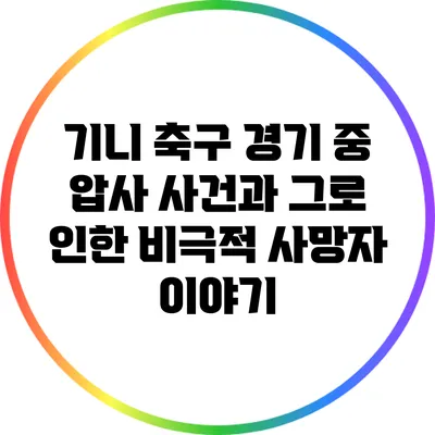 기니 축구 경기 중 압사 사건과 그로 인한 비극적 사망자 이야기