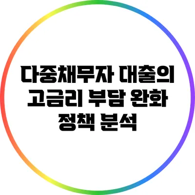 다중채무자 대출의 고금리 부담 완화 정책 분석