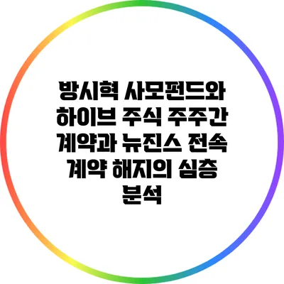방시혁 사모펀드와 하이브 주식: 주주간 계약과 뉴진스 전속 계약 해지의 심층 분석