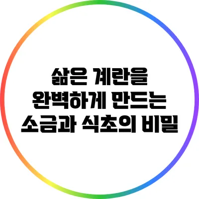 삶은 계란을 완벽하게 만드는 소금과 식초의 비밀