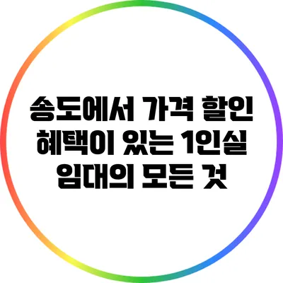 송도에서 가격 할인 혜택이 있는 1인실 임대의 모든 것