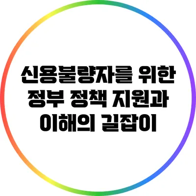 신용불량자를 위한 정부 정책: 지원과 이해의 길잡이