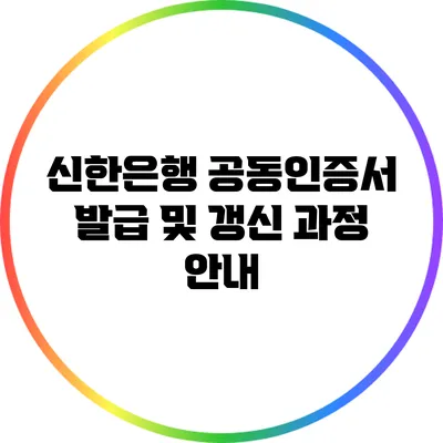 신한은행 공동인증서 발급 및 갱신 과정 안내