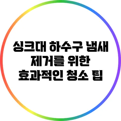 싱크대 하수구 냄새 제거를 위한 효과적인 청소 팁