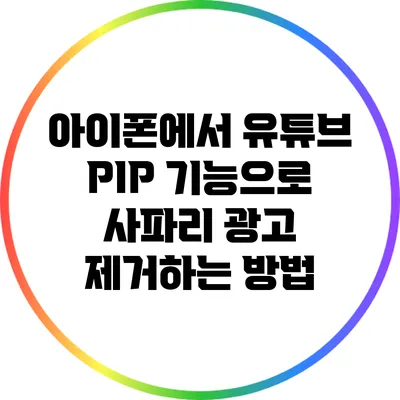 아이폰에서 유튜브 PIP 기능으로 사파리 광고 제거하는 방법