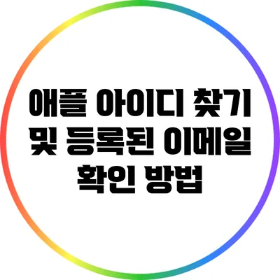 애플 아이디 찾기 및 등록된 이메일 확인 방법