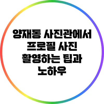 양재동 사진관에서 프로필 사진 촬영하는 팁과 노하우