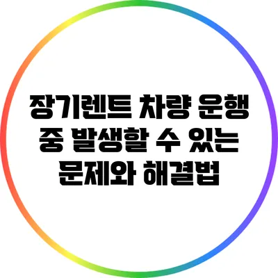 장기렌트 차량 운행 중 발생할 수 있는 문제와 해결법