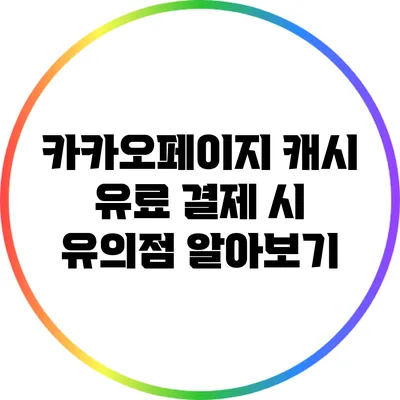 카카오페이지 캐시 유료 결제 시 유의점 알아보기