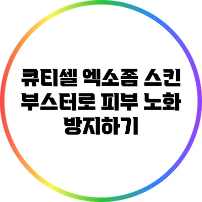 큐티셀 엑소좀 스킨 부스터로 피부 노화 방지하기