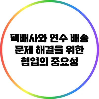 택배사와 연수: 배송 문제 해결을 위한 협업의 중요성