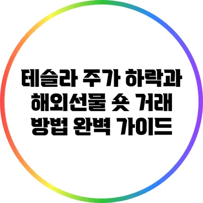 테슬라 주가 하락과 해외선물 숏 거래 방법 완벽 가이드