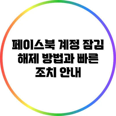 페이스북 계정 잠김 해제 방법과 빠른 조치 안내