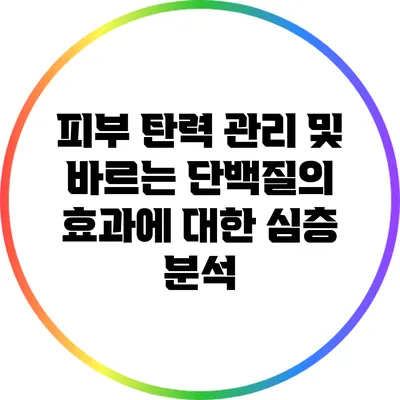 피부 탄력 관리 및 바르는 단백질의 효과에 대한 심층 분석