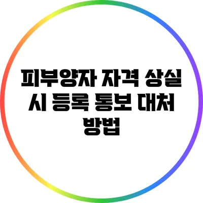 피부양자 자격 상실 시 등록 통보 대처 방법