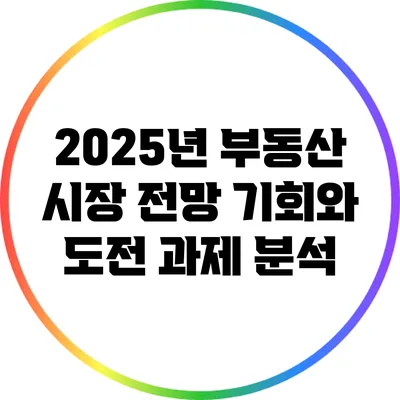 2025년 부동산 시장 전망: 기회와 도전 과제 분석