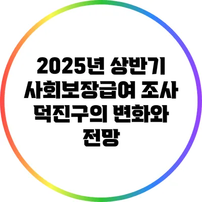 2025년 상반기 사회보장급여 조사: 덕진구의 변화와 전망