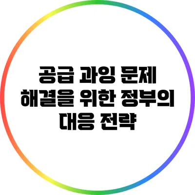 공급 과잉 문제 해결을 위한 정부의 대응 전략