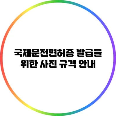 국제운전면허증 발급을 위한 사진 규격 안내