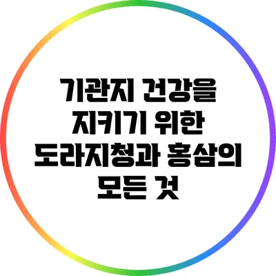 기관지 건강을 지키기 위한 도라지청과 홍삼의 모든 것