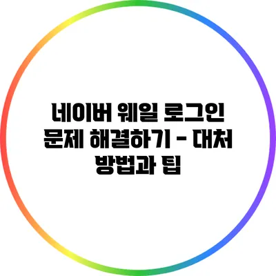 네이버 웨일 로그인 문제 해결하기 - 대처 방법과 팁