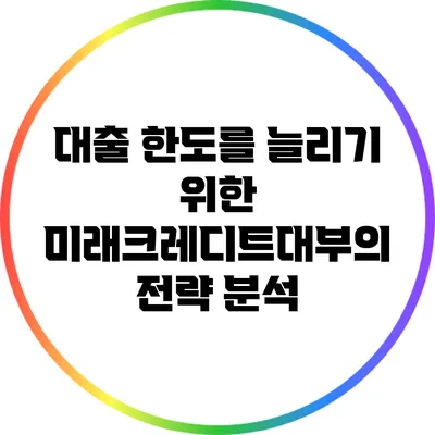 대출 한도를 늘리기 위한 미래크레디트대부의 전략 분석