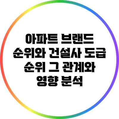 아파트 브랜드 순위와 건설사 도급 순위: 그 관계와 영향 분석