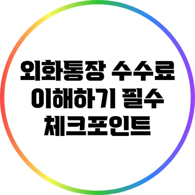 외화통장 수수료 이해하기: 필수 체크포인트