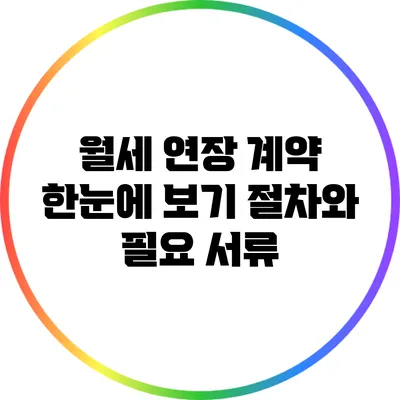 월세 연장 계약 한눈에 보기: 절차와 필요 서류