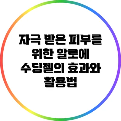 자극 받은 피부를 위한 알로에 수딩젤의 효과와 활용법