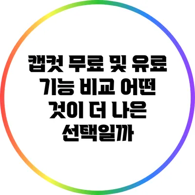캡컷 무료 및 유료 기능 비교: 어떤 것이 더 나은 선택일까?