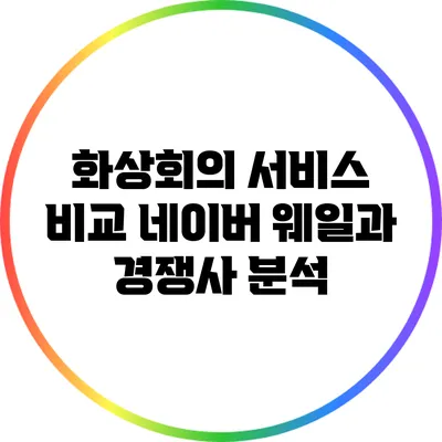 화상회의 서비스 비교: 네이버 웨일과 경쟁사 분석